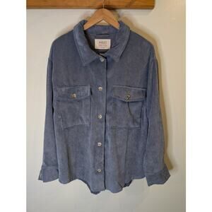Ashley by 26 International Dusty Blue Corduroy Shacket Shirt Jacket Women's XL